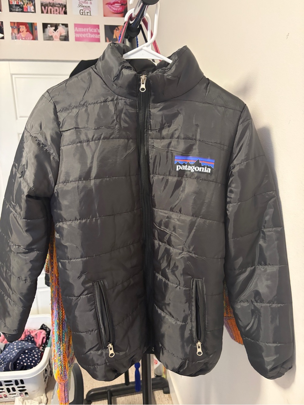 Patagonia Kids Black Quilted Puffer Jacket